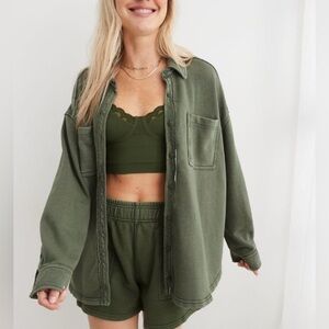 Aerie oversized fleece shirt - XXS